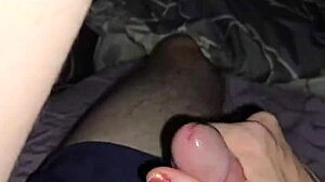 Wife drives me wild jerking, blowing, and fucking till cum covers her