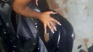 I couldn't resist, stopped the bike in the alley and filled her tight pussy right there, damn hot slut