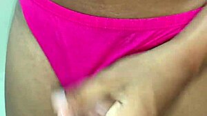 Who is wearing erotic panties and masturbating?