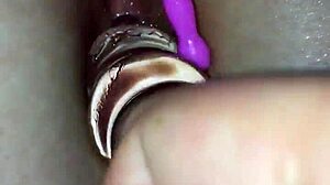 Wife Intensely Spreading Pussy With Toys And Dildo