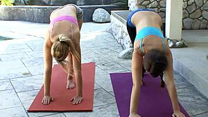 I, Dani Daniels, seduced Heather Starlet after yoga, licking her pussey in pantyhose.