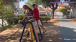 Wife shows ass in crowded park!