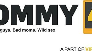 Russian Blonde Mommy Sucks Huge Dick in Stockings Seduction