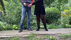 hinting at secret desires of male perverts, with cougar legs and big asses in public