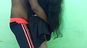 Horny Indian Girl with Big Ass Gets Nailed Hard in School Skirt by Roommate