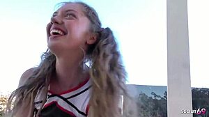 Petite cheerleader teen 18+ elena koshka tricks coach into sex at home