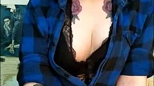 Stunning Tattooed Mistress Edges Friend's Cock in BDSM Session