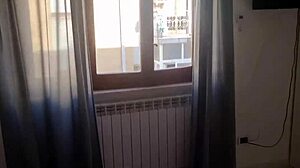 Solo home alone flashes ass and cums on huge cock