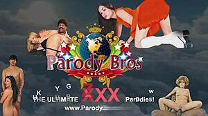 hey, this blonde parody babe gets boned in a big boob retro scene