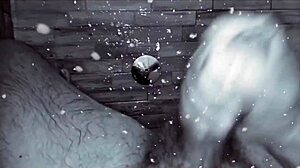 Solo home alone flashes ass and cums on huge cock