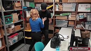 shoplifter guy passionately bangs blonde's tight pussy with big cock