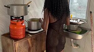 Pussy Squirts Hard in the Kitchen During Wild Action