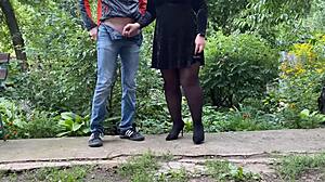 hinting at secret desires of male perverts, with cougar legs and big asses in public