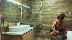 is hot myredfoxgirl cheating on her husband in the bathroom?