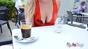 hot blonde girl-next door tania lópez shows us her routine before fucking our guy