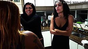 I saw a wild orgy with four naughty sluts licking and swallowing monster cocks!