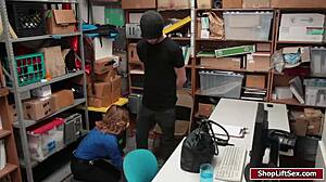 shoplifter guy passionately bangs blonde's tight pussy with big cock