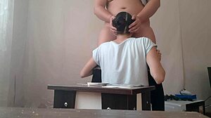 who lost the card game performs the forfeit with a lick in this lesbian illusion