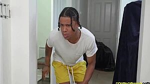 Jaymee Green Stepbro Sneaks Up Peeping On Her Bent Over