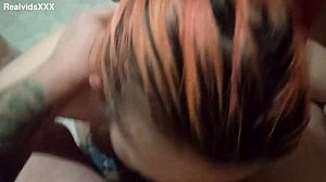 The chubby wife enjoys a liquid lunch and blowjob