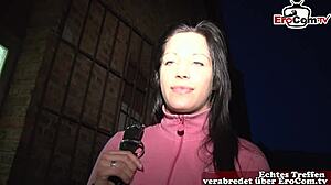 old man convinces german teen 18+ for street sex pov first time