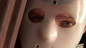 Busty Blonde Gets Captured and Has Her Asshole Railed by a Group of Masked Men