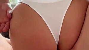 Julia Fit performs dirty anal in white thong