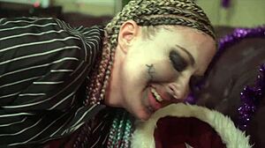 xxx-mas lesbian toy play with strapon, black and latina sluts kissing and licking big tits 😘