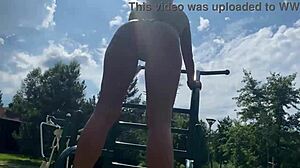 Horny beauties with big asses and wet pussies have public sex at aquapark