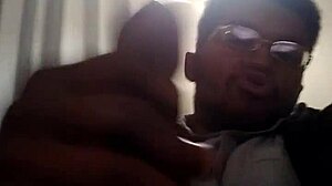 watch this amateur guy masturbating his big black monster cock at home