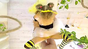 Bonnie Dolce flies as bee slut in suspension bondage