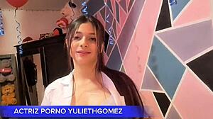 naughty girl in short dress without panties teases with ass movements in real homemade video.