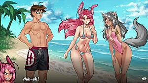 Provocative hentai quest with American brunette MILF in anal POV