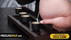 Busty Asian Chef Uses Dildo