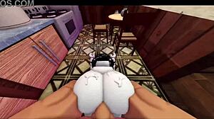 wife makes me a meal so i gave her my cock