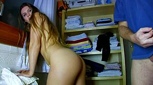 Amateur couple moans, 'Quick anal sex at home'