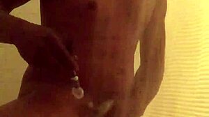 Solo bathing in the shower for relaxation