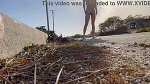 Quick cum outdoor after being seen by two people