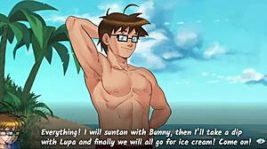 Provocative hentai quest with American brunette MILF in anal POV