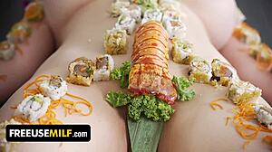 Busty Asian Chef Uses Dildo