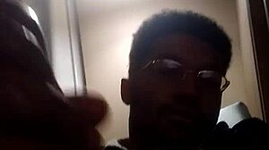 watch this amateur guy masturbating his big black monster cock at home