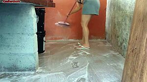 my wife left and the hot short maid took my cock inside her at home