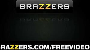 Busty brunette dean takes two cocks