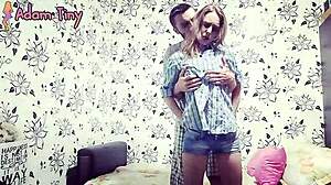 Amateur wife teased into piledriver with cum on tits?