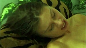 Young 18+ horny lesbian college coeds use dildo on pussy in outdoor girl on girl action