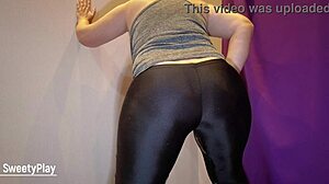Homemade Milf BBW Chubby Pee Wetting Leggings Fetish