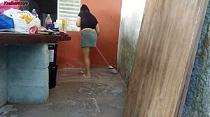 my wife left and the hot short maid took my cock inside her at home