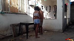 Fucking In The Backyard With The Babysitter - Rough Anal Teen Action!