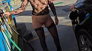 Exhibitionist Flashes Breasts At Busy Petrol Station