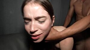 Colombian teen babe gets her pussy roughly smashed doggystyle in the garage